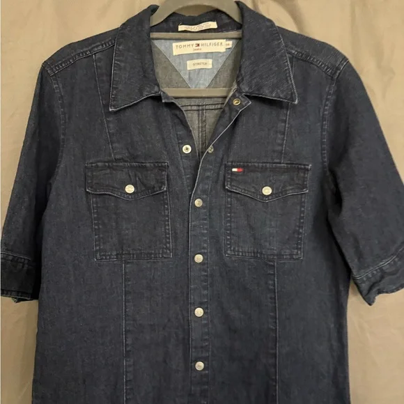 NWOT Tommy Hilfiger Stretch Jean Denim Dress Sz 14 - Picture 1 of 6